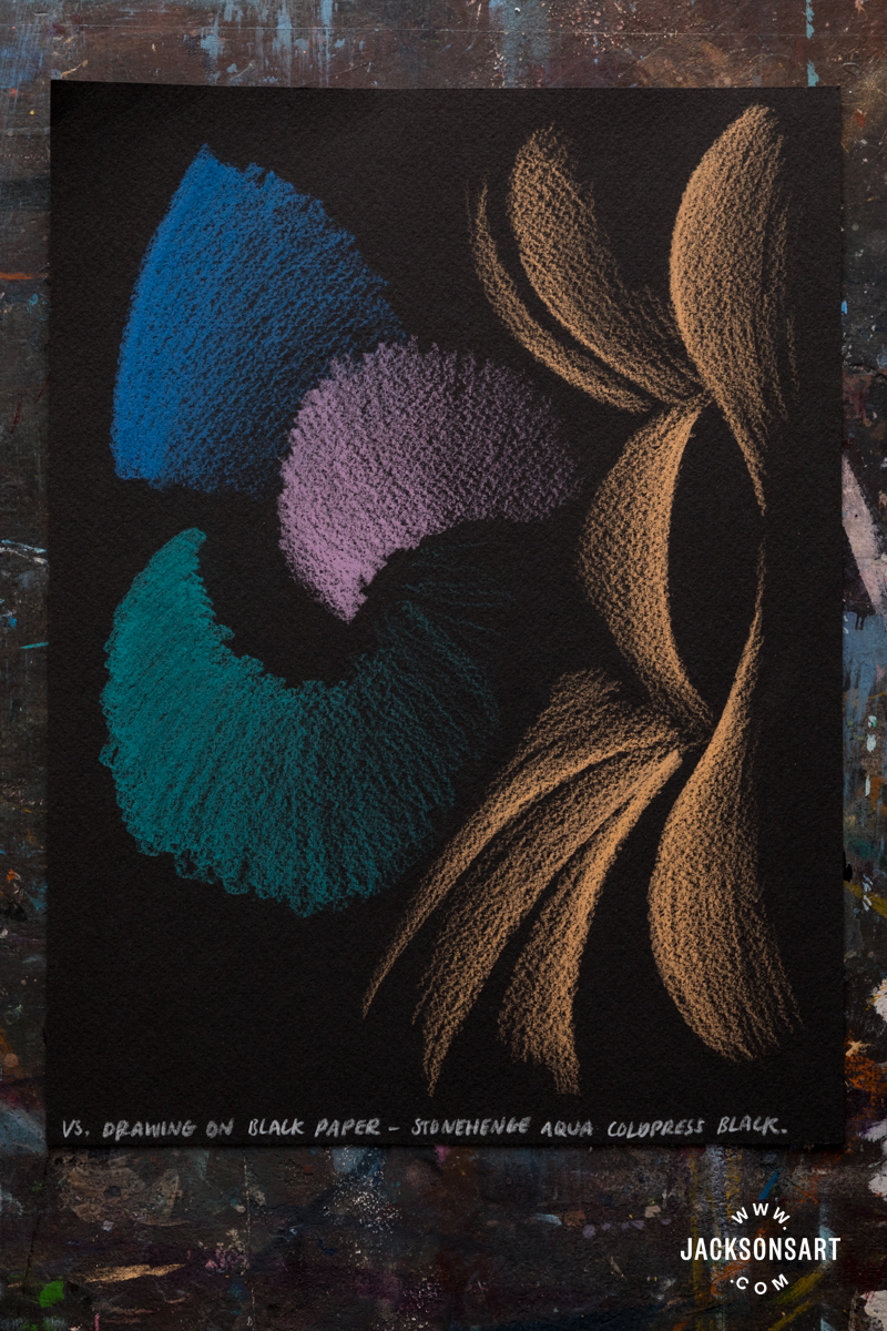 Coloured pencils on Stonehenge Aqua Black Watercolour Paper