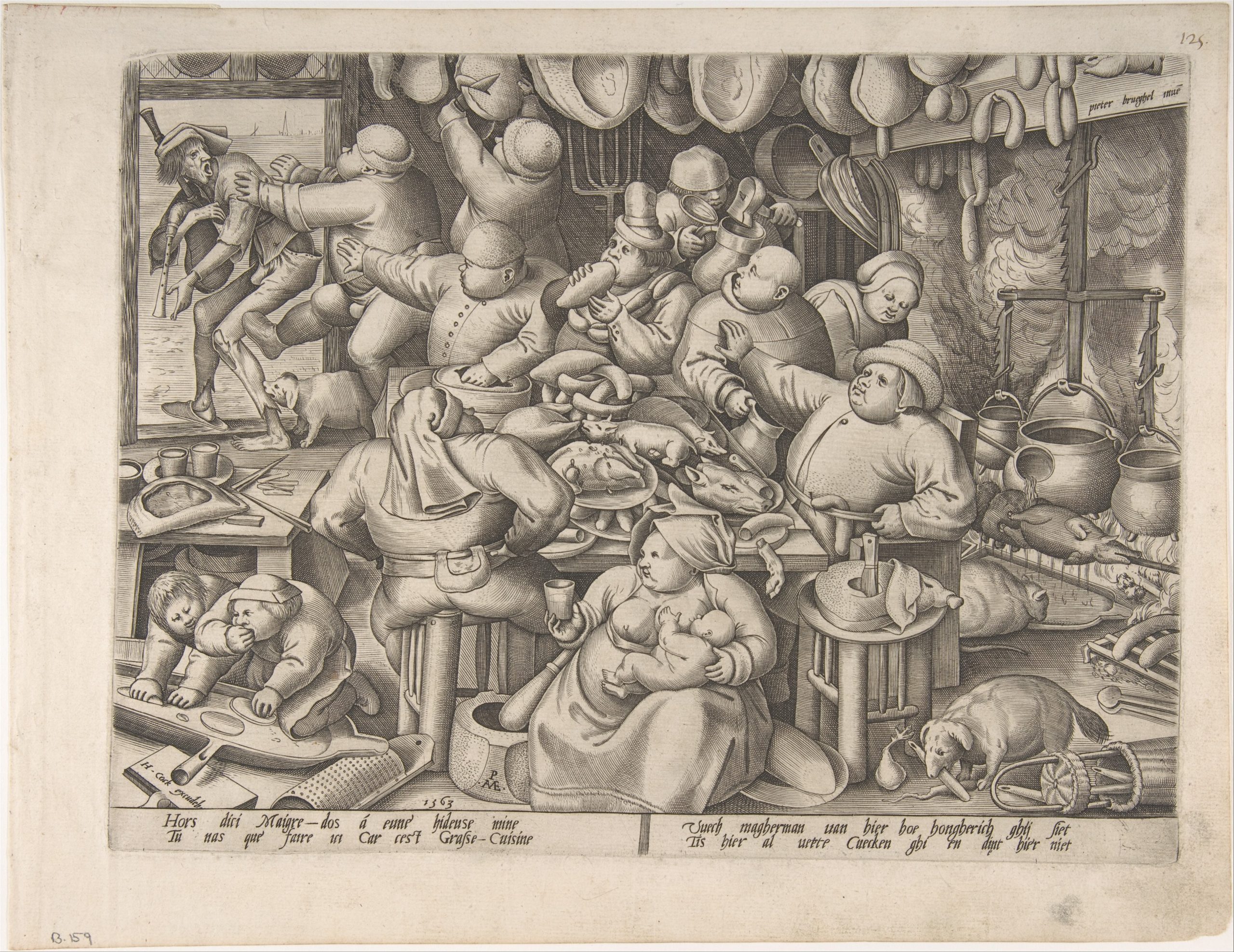 The Fat Kitchen, Pieter van der Heyden after Pieter Brueghel the Elder