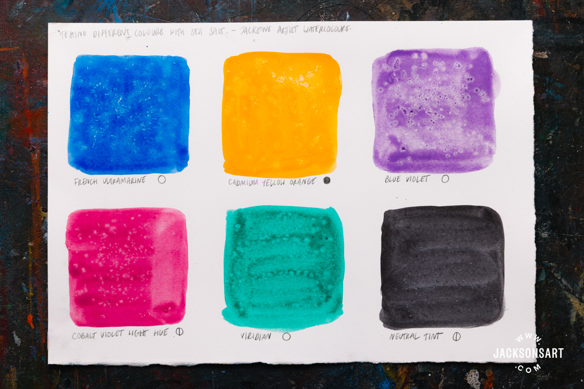 Testing salt texture techniques on Jackson's watercolours 
