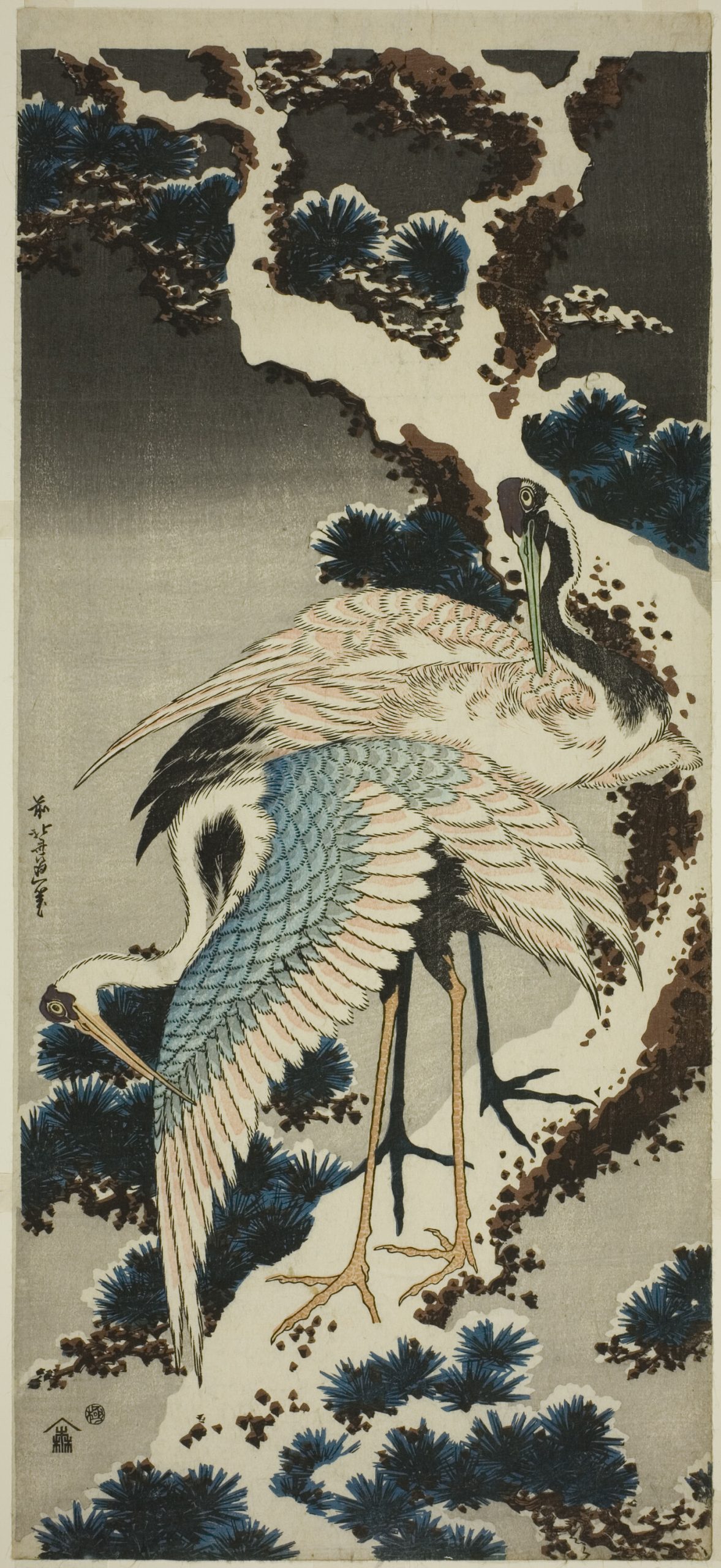 Cranes on Snow-Covered Pine, Katsushika Hokusai