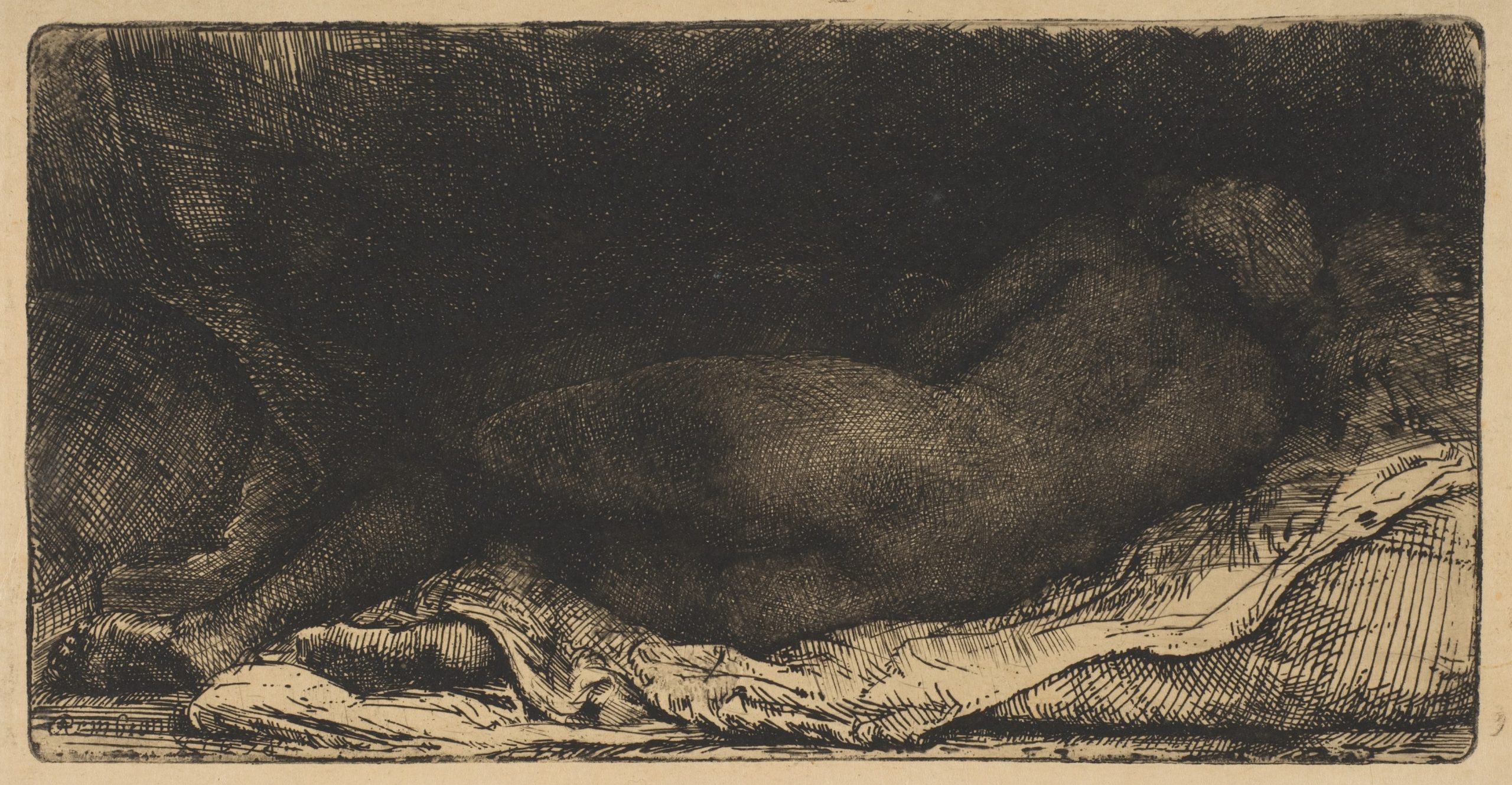 Reclining Female Nude, Rembrandt van Rijn