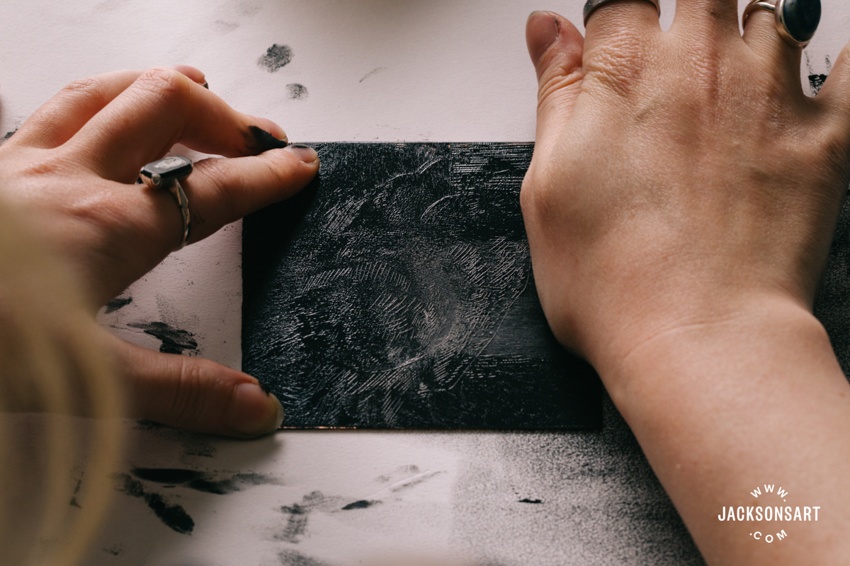 Drypoint etching using the hatching technique
