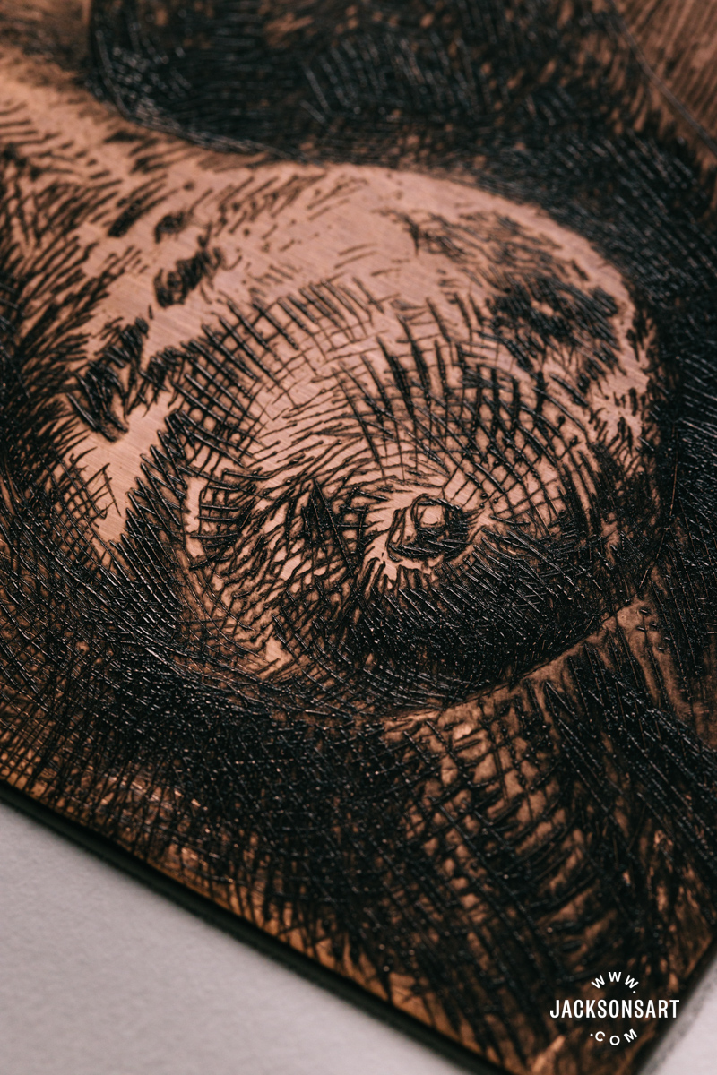 Drypoint etching using the hatching technique