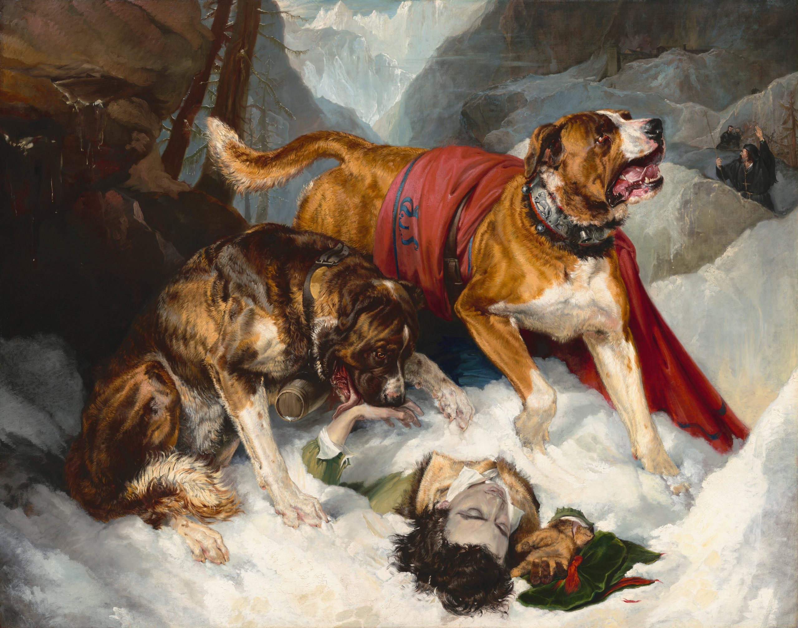 Alpine Mastiffs Reanimating a Distressed Traveller, Sir Edwin Landseer