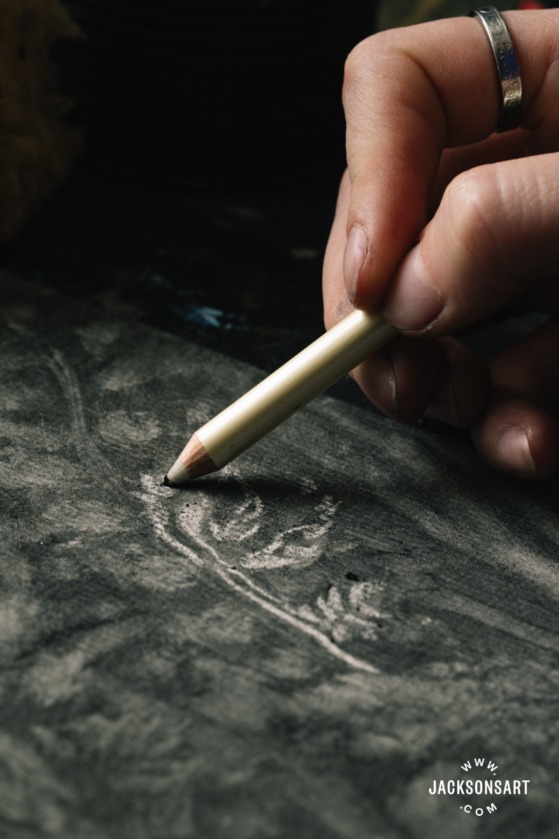 Reductive drawing with pencil eraser