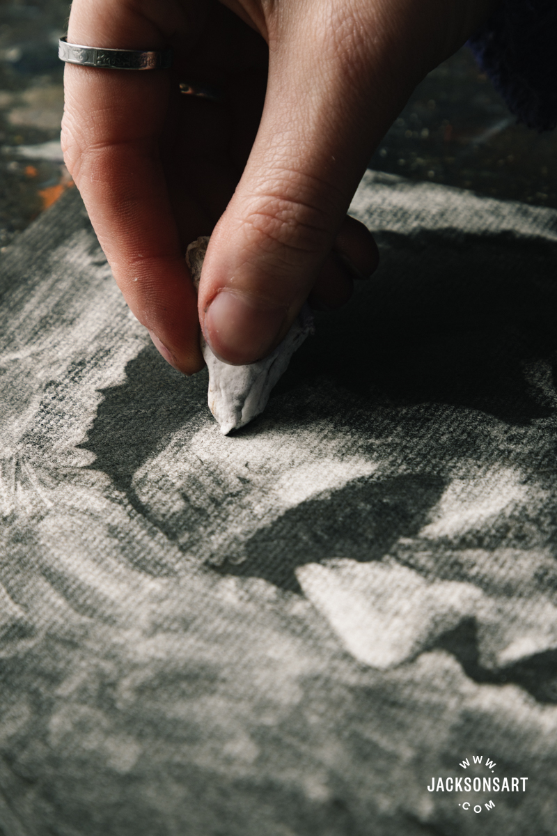 Reductive drawing using a putty eraser