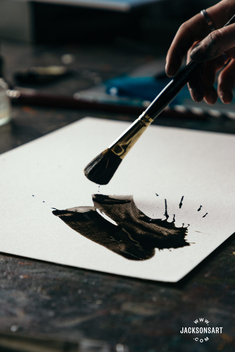 Splattering technique with ink