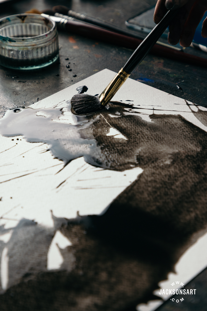 Splattering technique with ink