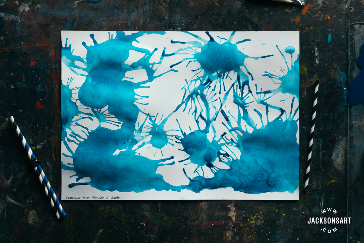 Splattering techniques with Watercolour