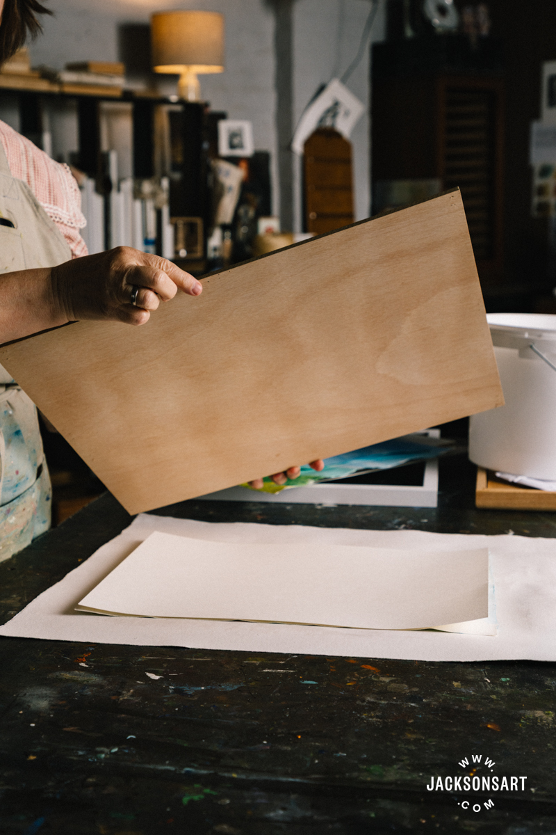 Flattening wavy watercolour paper