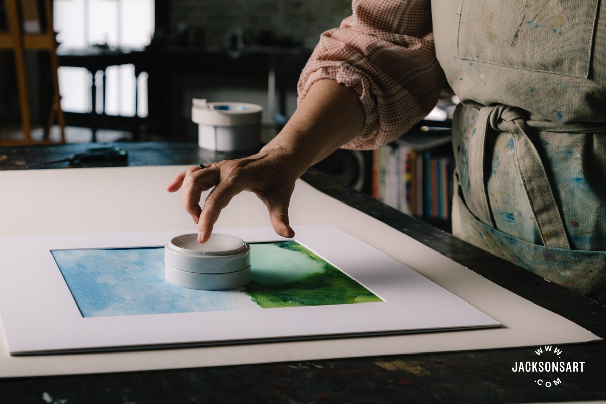 inserting the painting