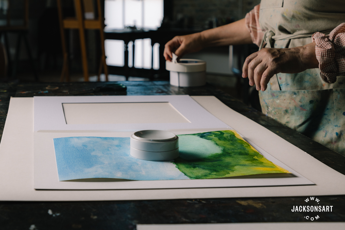 inserting the painting