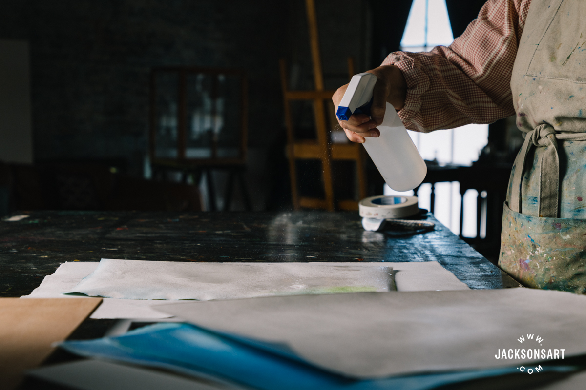 Flattening wavy watercolour paper