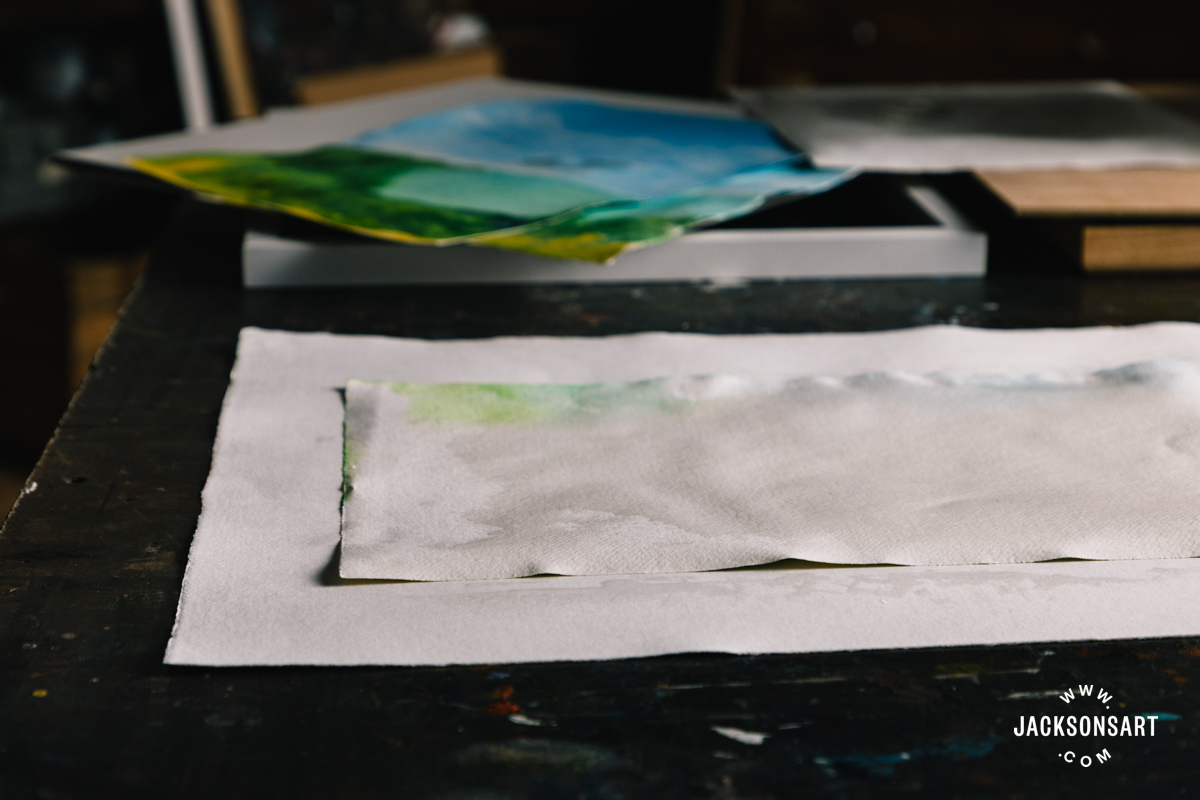 Flattening wavy watercolour paper