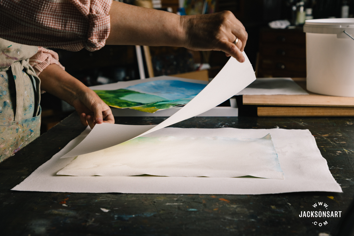 Flattening wavy watercolour paper
