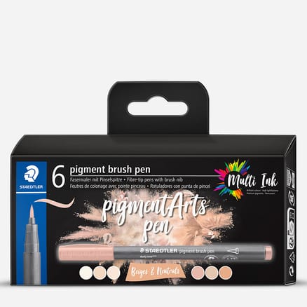 STAEDTLER Pigment brush 371 - 36 feutres pointe pinceau - couleurs assorties - encre Multi Ink intense Pas Cher | Bureau Vallée