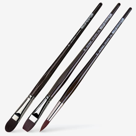 Da Vinci Maestro - Pinceau Série 7100 - Soies De Porc Blanches Cambrees Forme Plate Manche Long