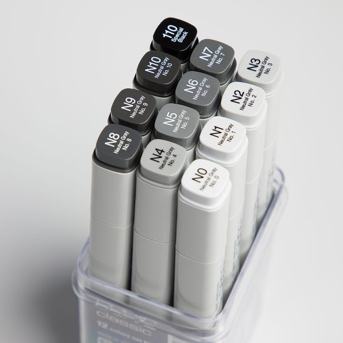 Copic Marker Set Neutral Grey Set Of 12 Jackson's Art - Main Image