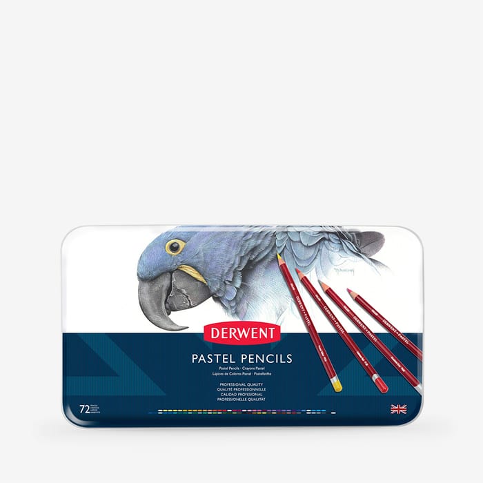 New In Box Tin Derwent Pastel Pencils 12 Woodcased Pastels Made In UK - Foto 8