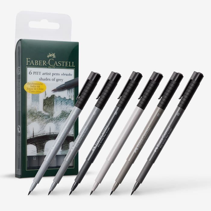 Faber Castell Pitt Artists Brush Pens Set Of Shades Of