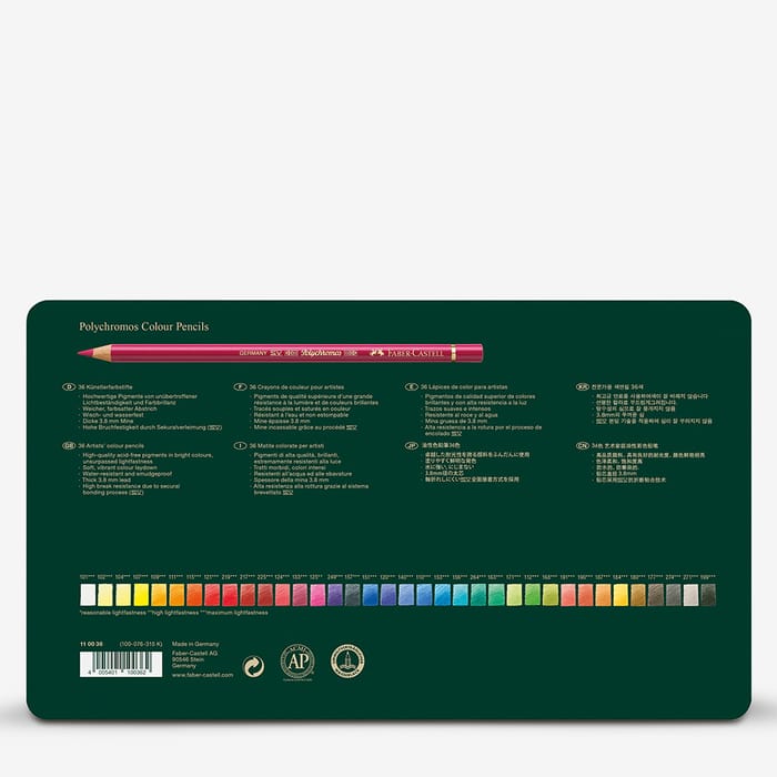 Faber Castell Polychromos Pencils Metal Tin Set Of 36