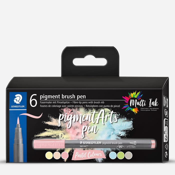 Staedtler Pigment Arts Brush Pen Assorted Colors Pastel