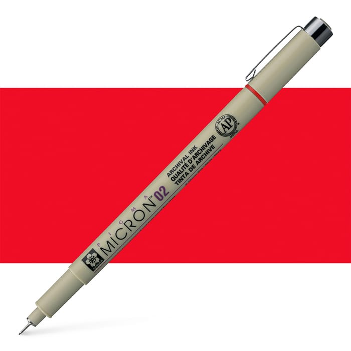 Sakura Pigma Micron Pen 02 Red Jackson's Art