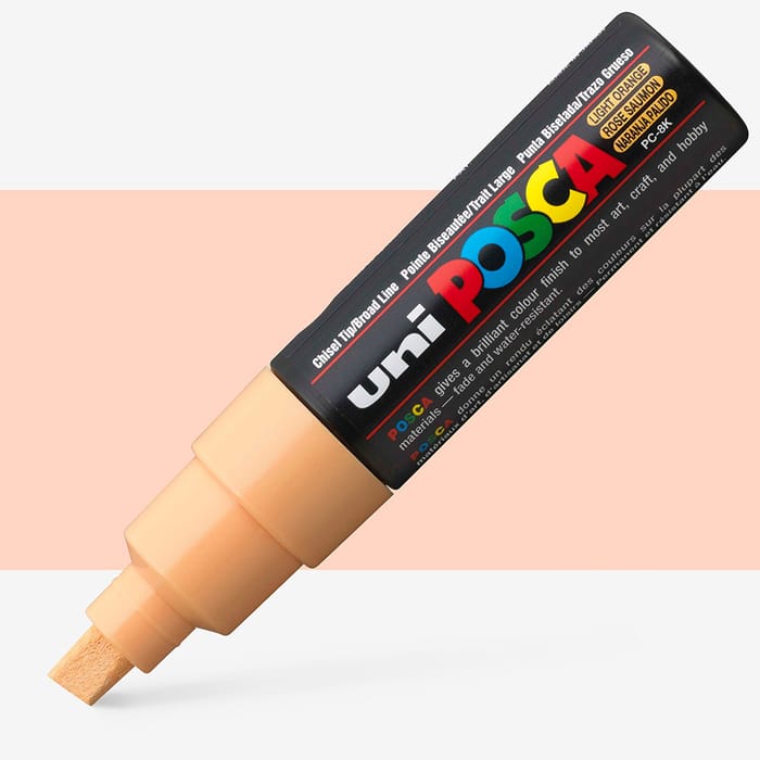 Posca Marker Pc-8K Chisel Tip 8mm Light Orange Jackson's Art