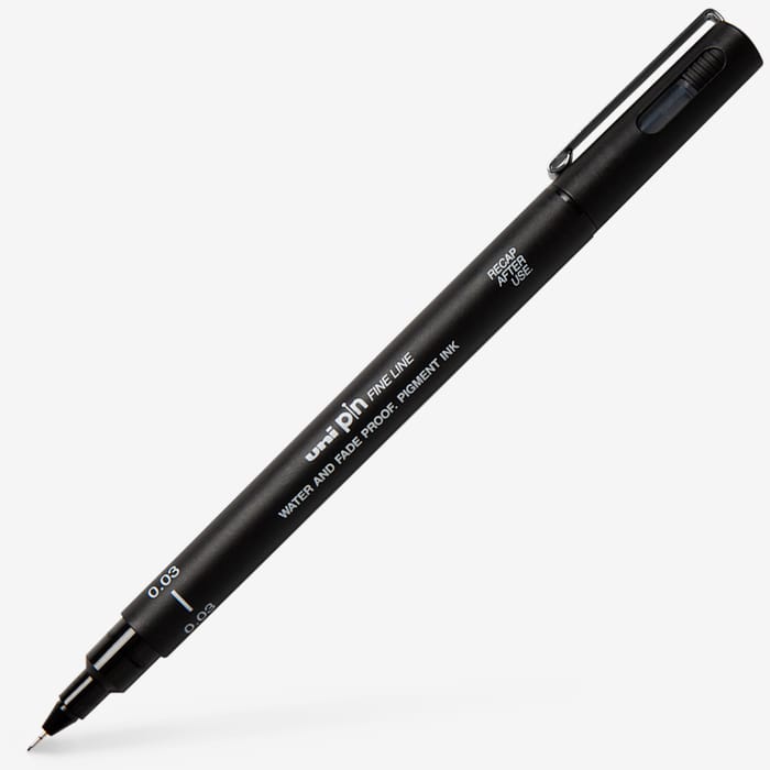 Uni Pin Waterproof Lightfast Drawing Pen Black