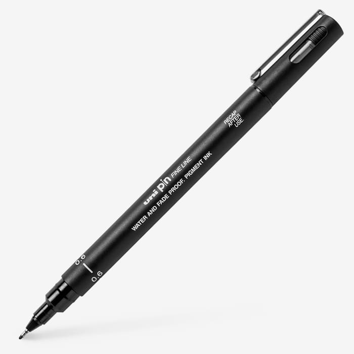 Uni Pin Waterproof Lightfast Drawing Pen Black