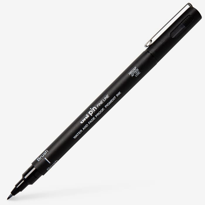 Uni Pin Waterproof Lightfast Drawing Pen Black Brush