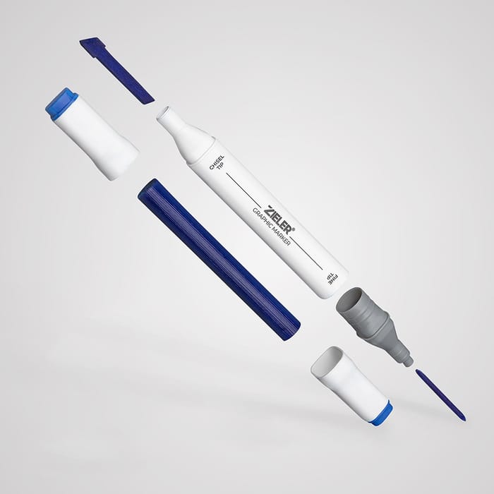 Zieler® 25 Artists Graphic Marker Pens 1 Blending Marker, Dual Tip