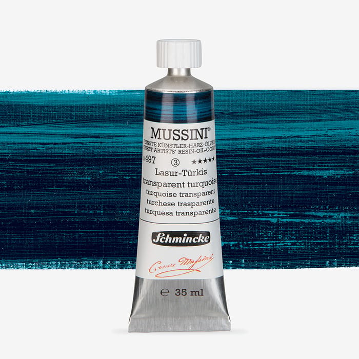 Schmincke | Huile MUSSINI 35 ml turquoise translucide | Jackson's Art