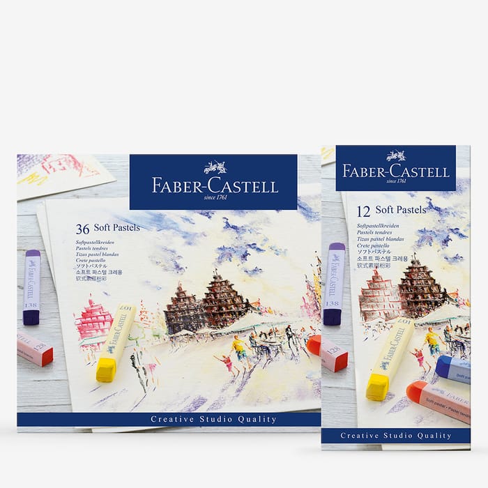 Faber-Castell Soft Pastels Set - 12 Colors With Paper, Erasers & Tools For Beginners-384687