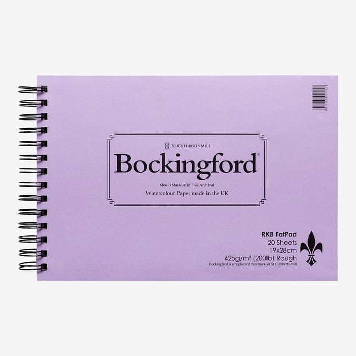 Bockingford Spiral Fat Pad : Landscape : 15x42cm : 16.5x6in : 25 Sheets : Rough | Jackson's Art - View #3