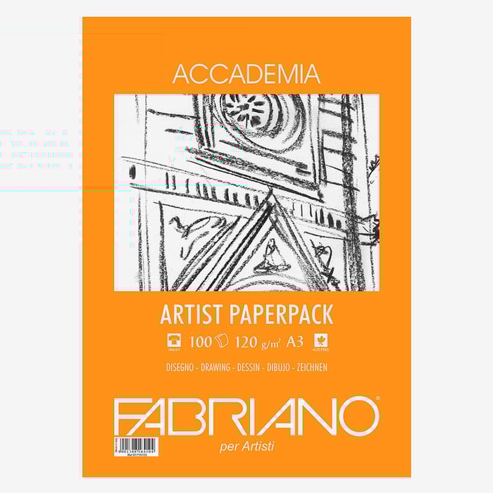 Fabriano Accademia Esquisses Blok - Tekenpapier A4 - 50 Vellen - Wit