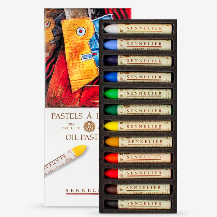 Sennelier Pastels Oil 72 Colors (import from France) Made in France and 1 Postcards