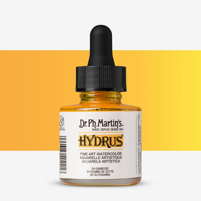 Dr. Ph. Martin's : Hydrus Liquid Watercolor Paint : 30ml : Gamboge ...