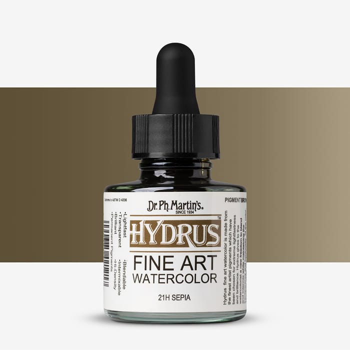 Dr. Ph. Martin's : Hydrus Liquid Watercolor Paint : 30ml : Sepia ...