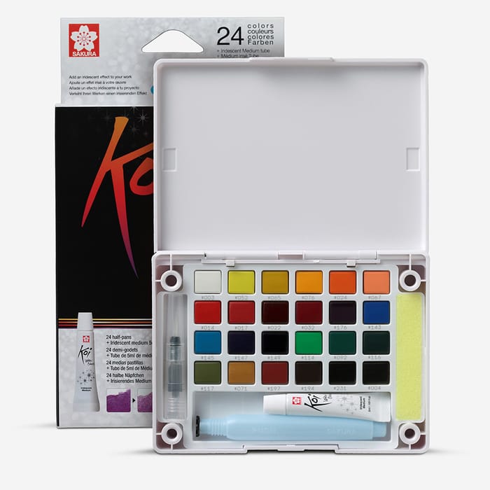 Sakura Koi Watercolour Paint Field Box Half Pans Set of 24