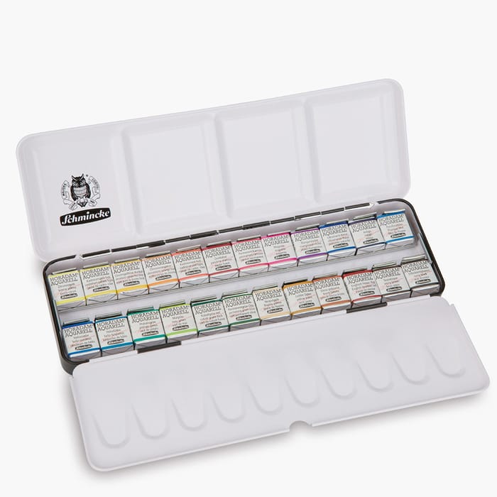 Schmincke Horadam aquarelverf set Seascape 12 napjes in blik - aquarelverf - teken- en schildermaterialen Schmincke Horadam aquarelverf set Seascape 12 napjes in blik - aquarelverf - teken- en schildermaterialen