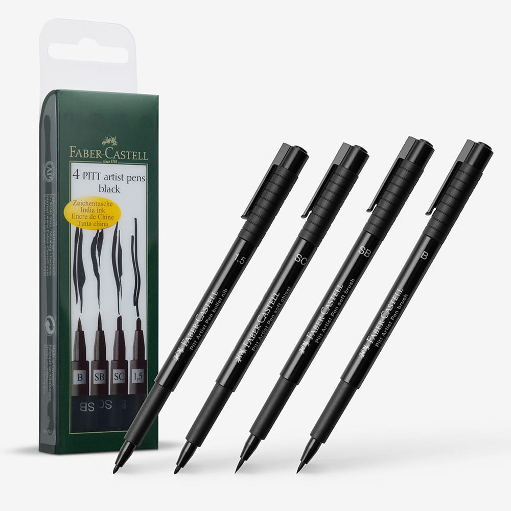 Faber-Castell Pitt Artists Brush Pen Set of Black (B,SB