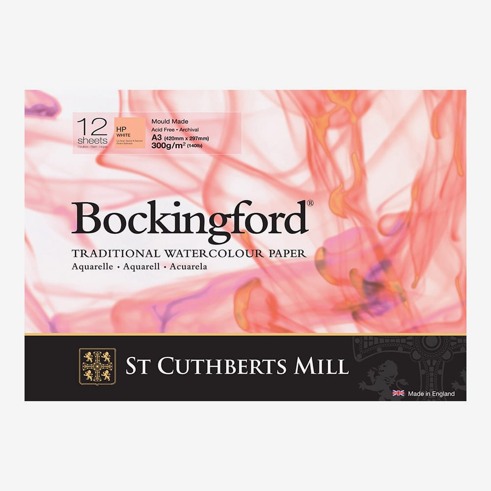 Bockingford Watercolour Paper Glued Pad 300gsm ROUGH 12 X 9 Inches