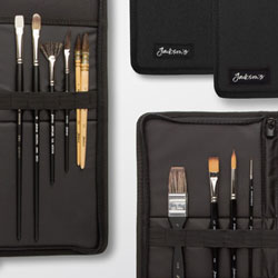 GLOGLOW Roll Up Paint Brush Holder, Bamboo Rollup Pen Case Art Paint Brush  Holder for Artist Watercolor Oil Paint Brush