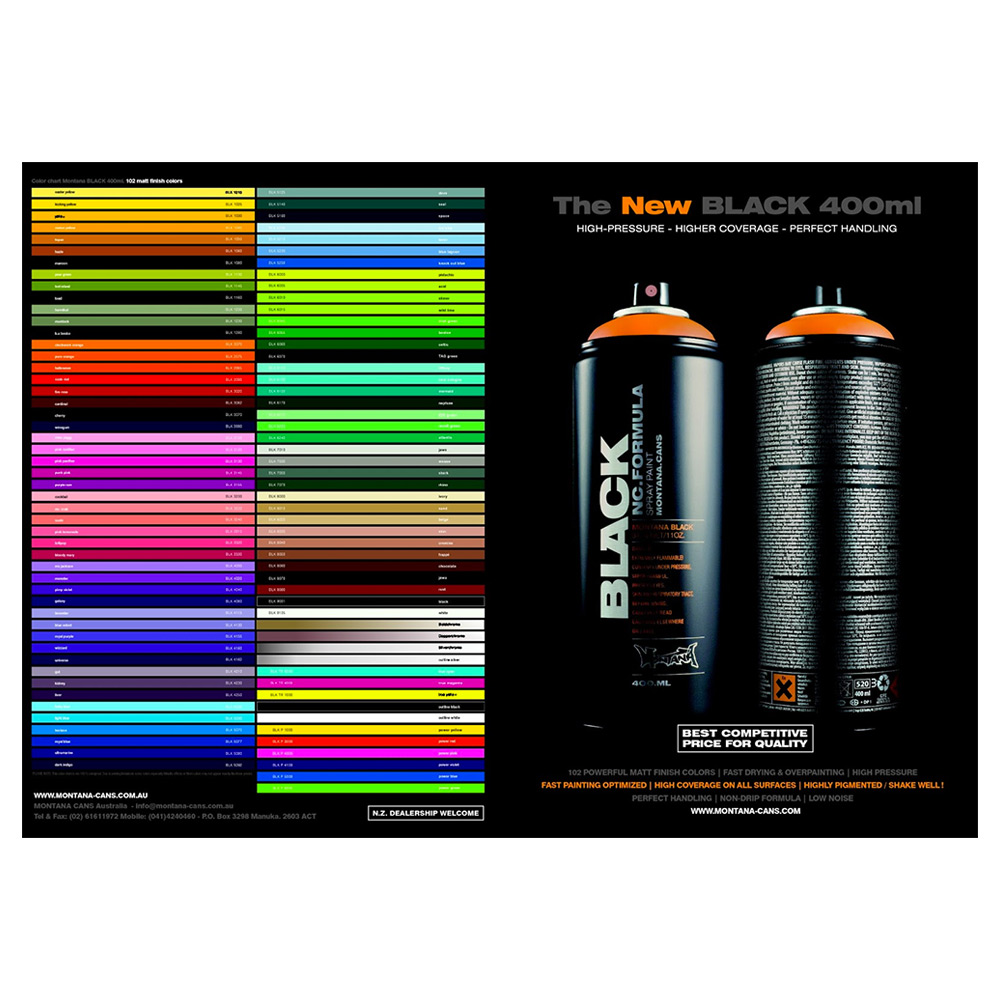 Montana Spray Paint Color Chart