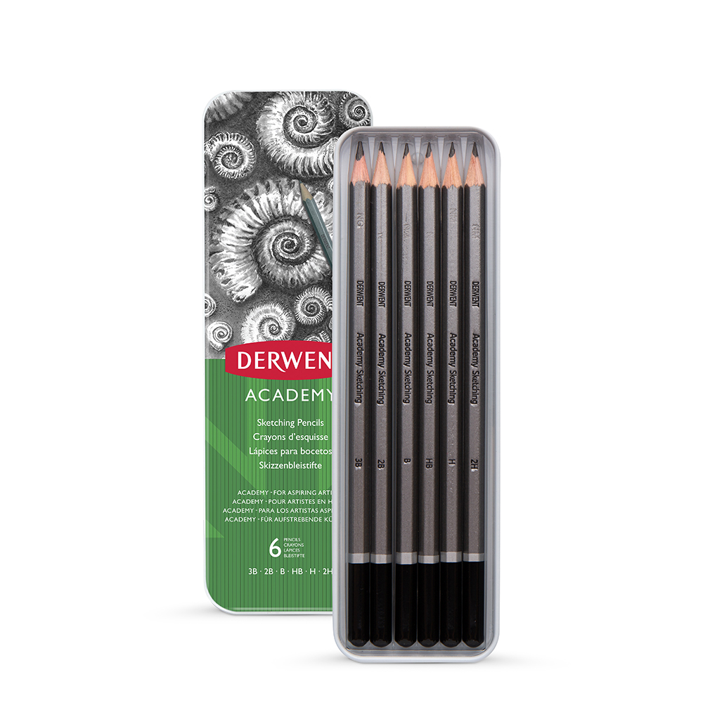 Boîte de 6x Derwent Academy Sketching Crayons-Neuf T19 