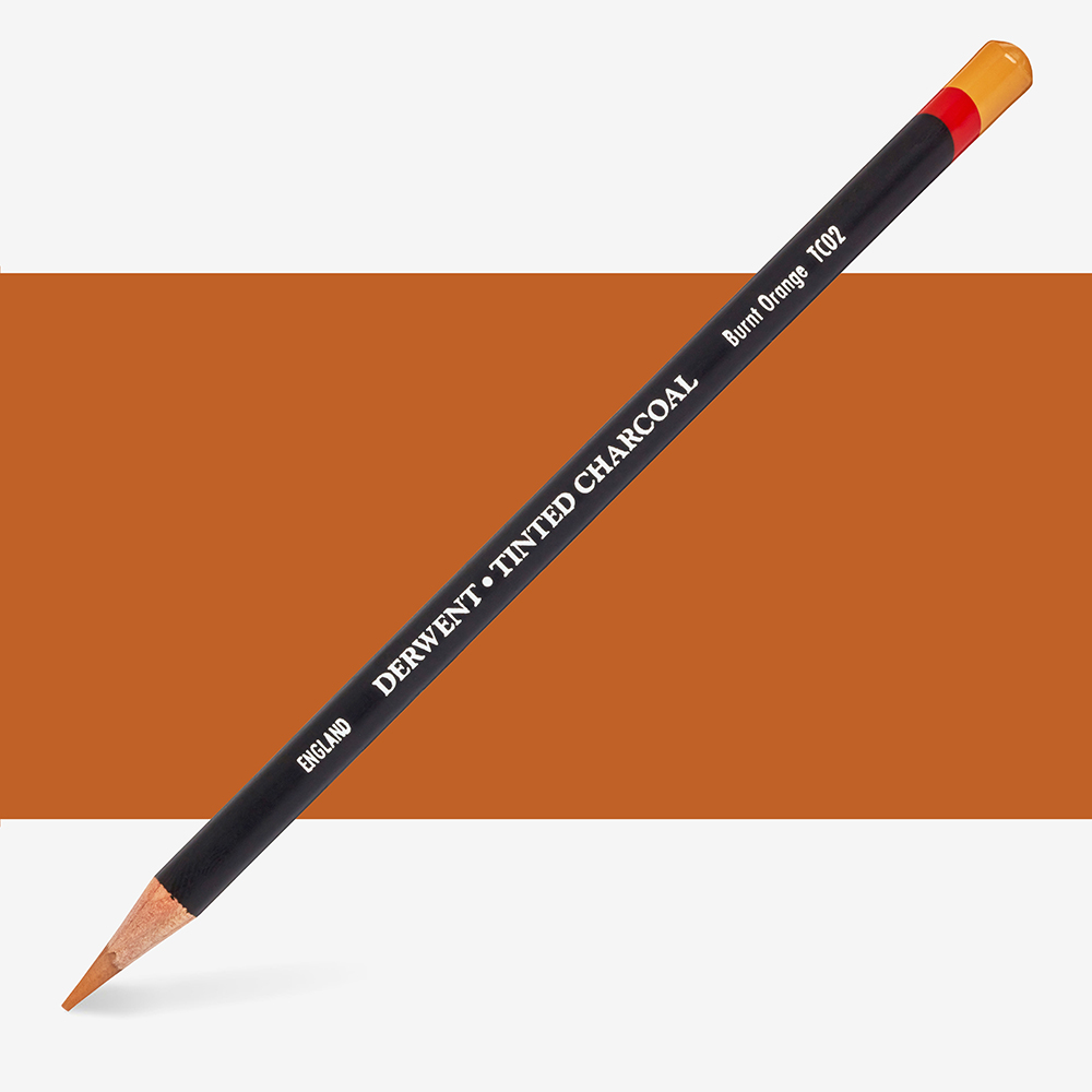 Derwent Tinted Charcoal Pencil, Burnt Orange, Size: None