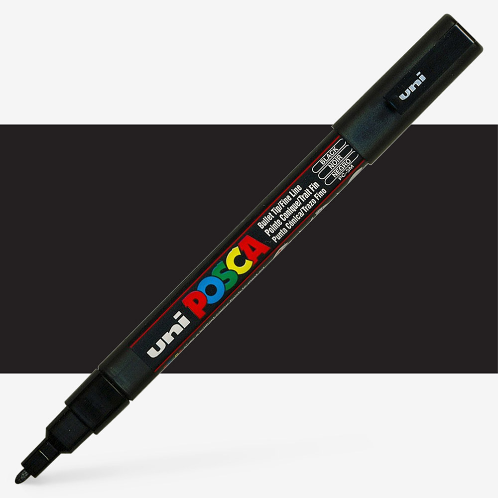 Posca Black & White Bullet Tip - Set of 6 Pens (PC-5M, PC-7M, PC-3M)