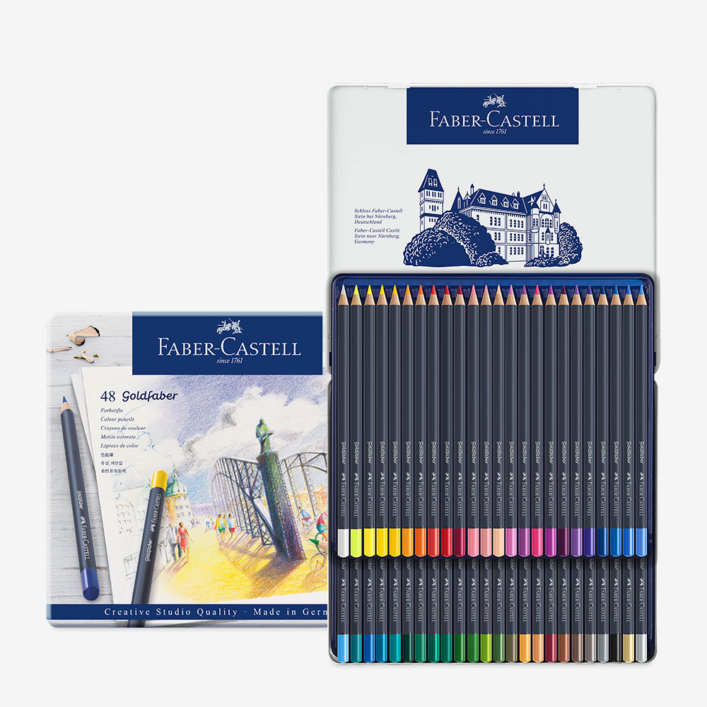 Faber-Castell : Goldfaber : Coloured Pencil : Metal Tin Set of 48 - Faber- Castell : Goldfaber - Faber-Castell - Brands