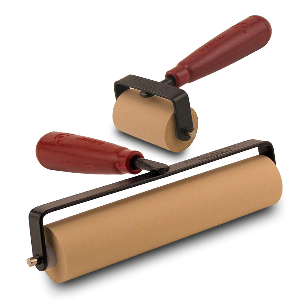 Rubber Roller Printing Inking and Stamping Application Tools Rubber Brayer Roller，4 inches Ideal for Anti Skid Tape Construction Tools
